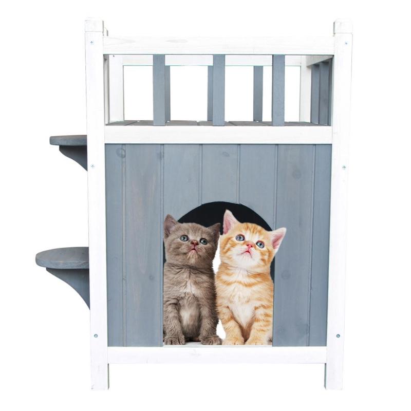 Double-Layer Wooden Cat Home -  Mau Mau  